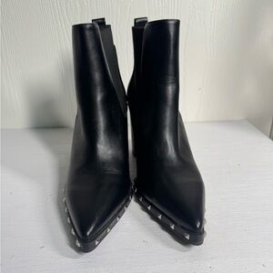 Charles David Black Ankle Booties with Studded Detail